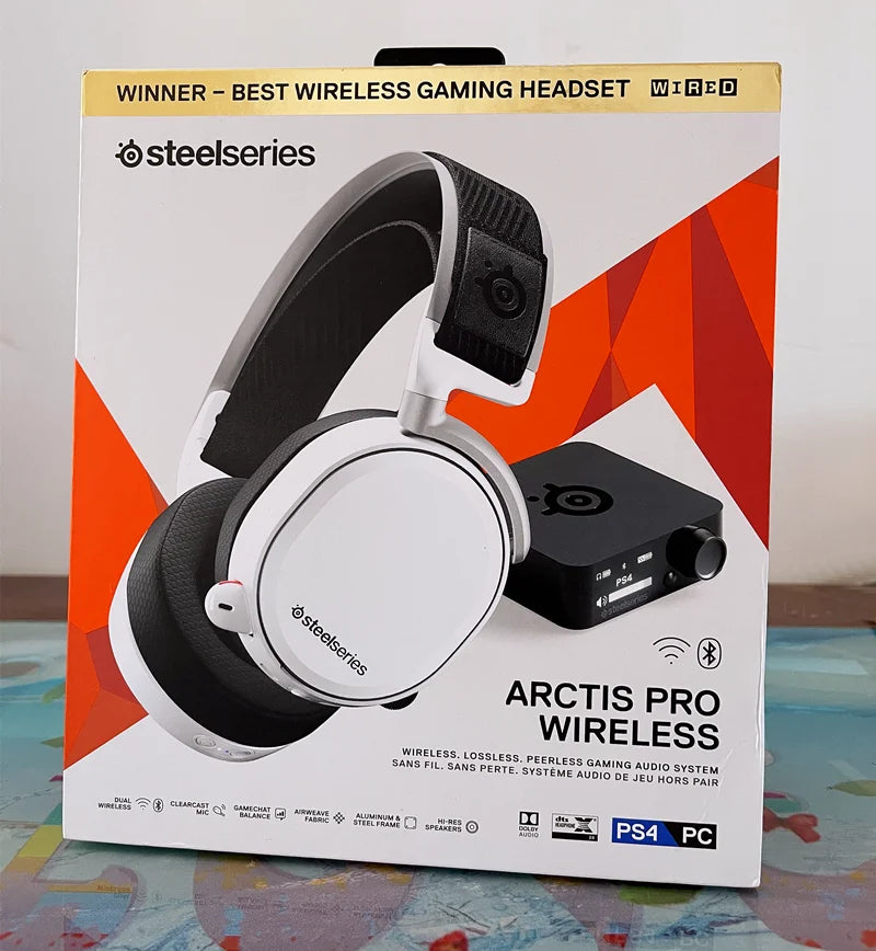 SteelSeries Arctis Pro Wireless Gaming Headset - Lossless High Fidelity Wireless + Bluetooth for PS4 and PC
