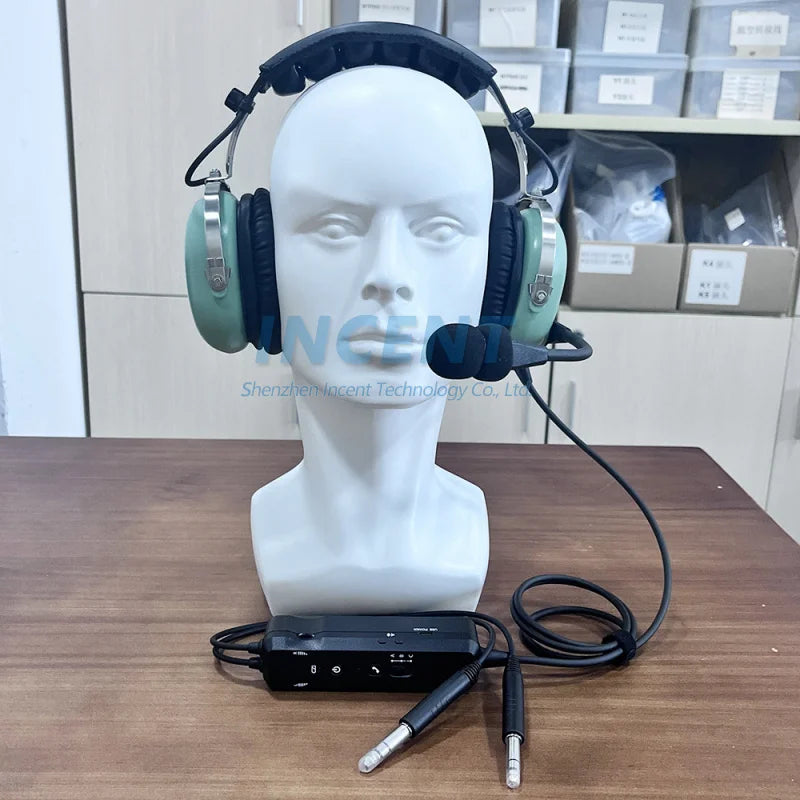 VOIONAIR ANR Aviation Headset Pilot Headset Green Color with Great ANR Active Noise Reduction Effect blue-tooth