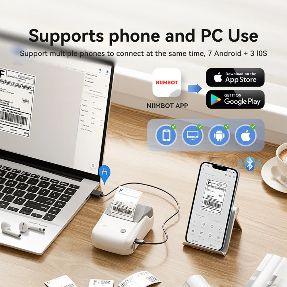 Niimbot B1 Thermal Label Printer Wireless Self-adhesive Pocket Bluetooth Inkless Label Maker for Business Price-Tag Sticker