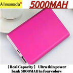 4 colors [real capacity] Ultra thin power bank 5000mAh universal charger for mobile phones, convenient to carry, popular mobile