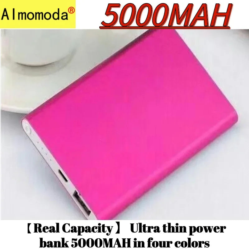 4 colors [real capacity] Ultra thin power bank 5000mAh universal charger for mobile phones, convenient to carry, popular mobile