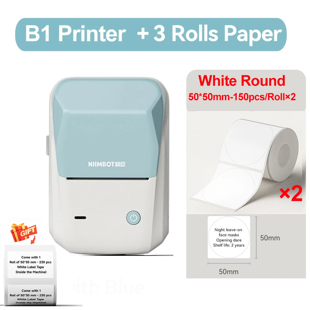 Niimbot B1 Thermal Label Printer Wireless Self-adhesive Pocket Bluetooth Inkless Label Maker for Business Price-Tag Sticker