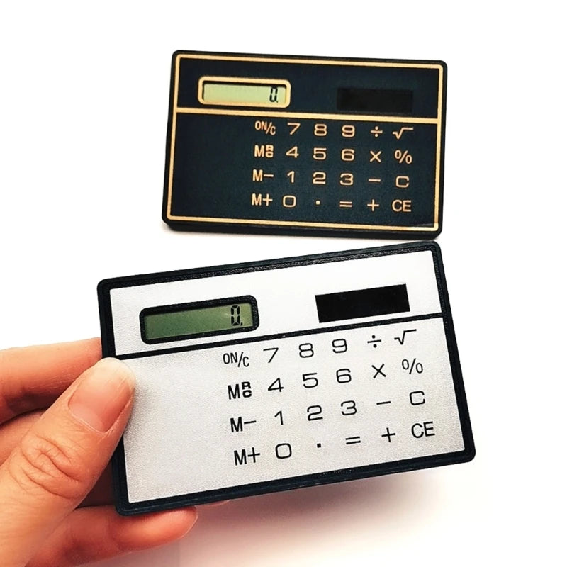 Solar Power Calculator 8 Digit Display Basic Standard Calculators Mini Ultra Thin Calculator for Business Office School