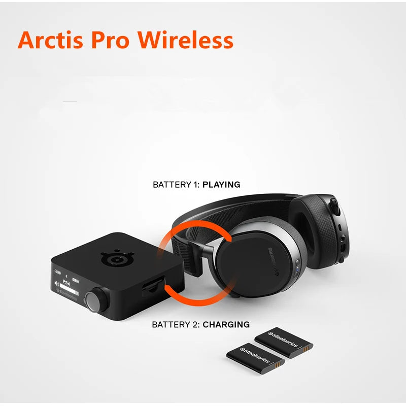 SteelSeries Arctis Pro Wireless Gaming Headset - Lossless High Fidelity Wireless + Bluetooth for PS4 and PC