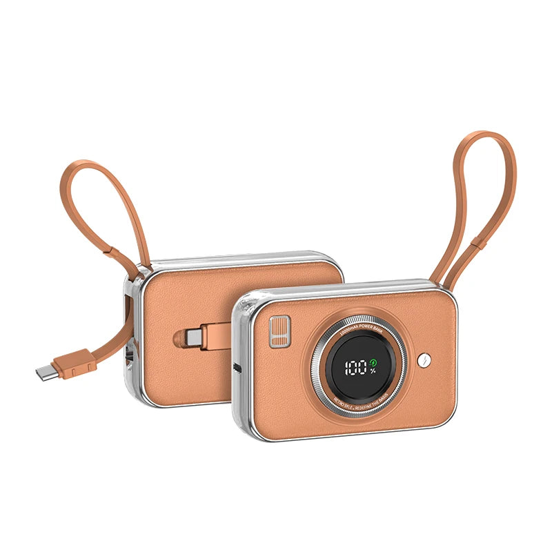 Power Bank With 2 Cables 10000mAh Power Bank Large Capacity PD Fast Charging Powerbank Rechargeable Batteries Portable Battery