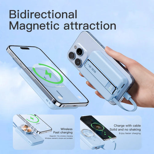 10000mAh Original Powerbank With Cable Magnetic Power Bank Wireless Fast Charger For iPhone Backup Battery For Magsafe with Gift