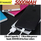 4 colors [real capacity] Ultra thin power bank 5000mAh universal charger for mobile phones, convenient to carry, popular mobile
