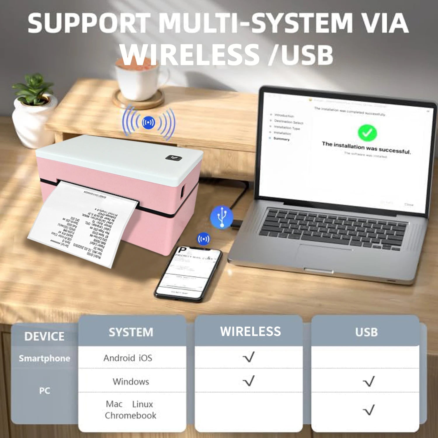 Marklife D200 Thermal Label Printer 100*100 /150 Bluetooth/USB Shipping Express Barcode Printer For Mac OS/Windows/Android
