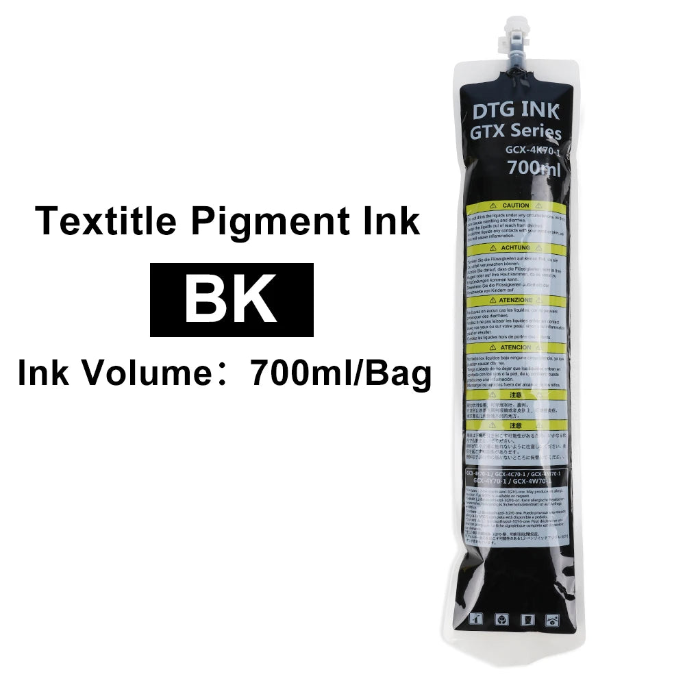 Winnerjet GTX ink bag 700ml High quality DTG Textile ink For Brother GTX-422 GTX-423 GTX-425 GTX-600 GTX PRO GTX Brother printer
