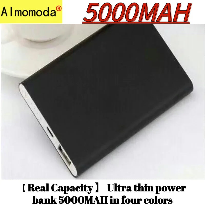 4 colors [real capacity] Ultra thin power bank 5000mAh universal charger for mobile phones, convenient to carry, popular mobile