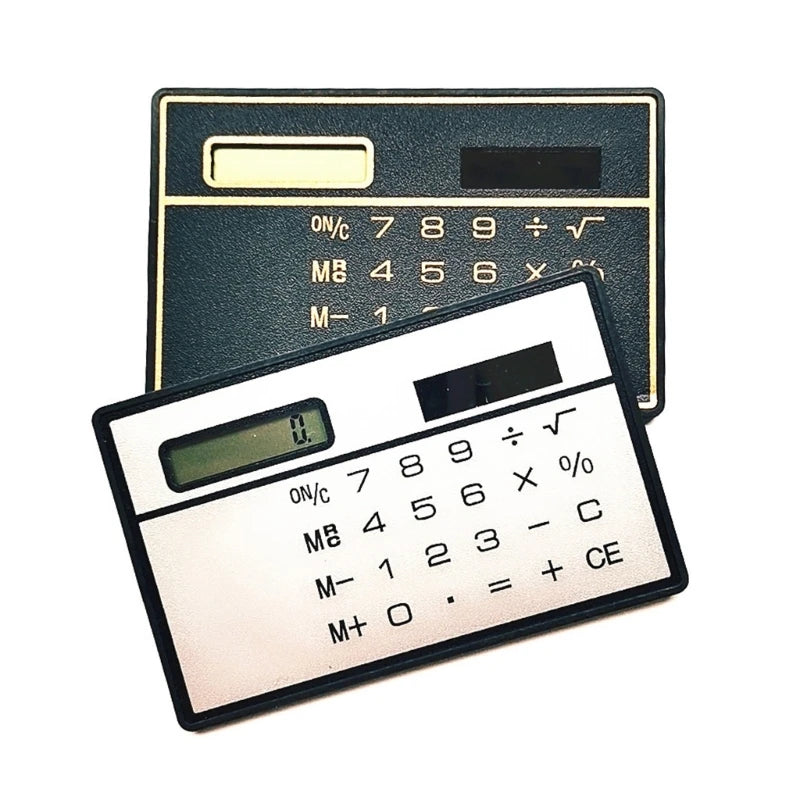 Solar Power Calculator 8 Digit Display Basic Standard Calculators Mini Ultra Thin Calculator for Business Office School