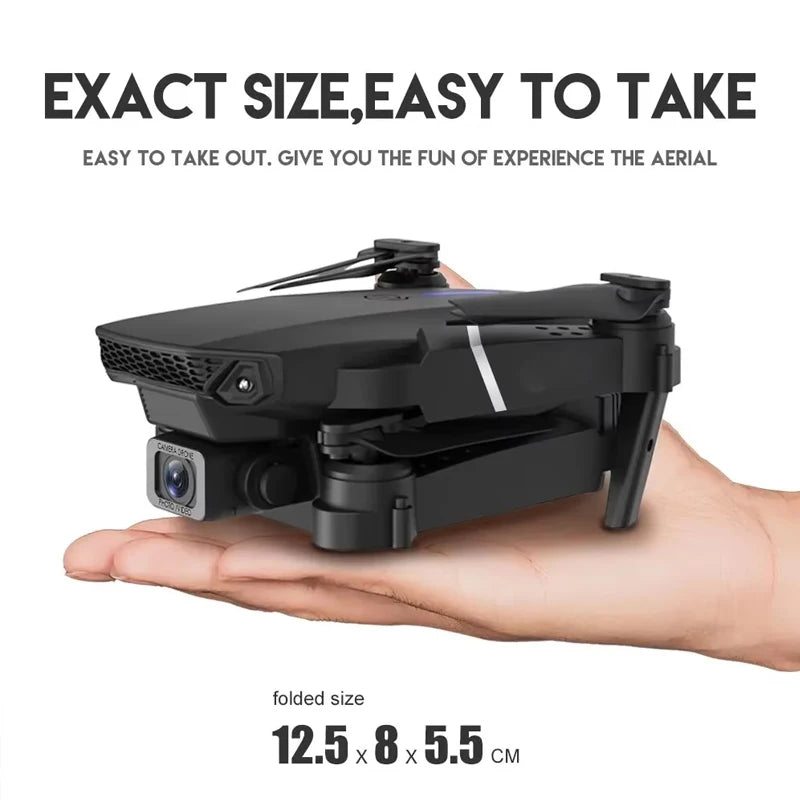 E88 Drone Toy, Dual Camera, One Key Takeoff Remote Control Men'S Gift Indoor and Outdoor, Halloween/Christmas/New Year Gift