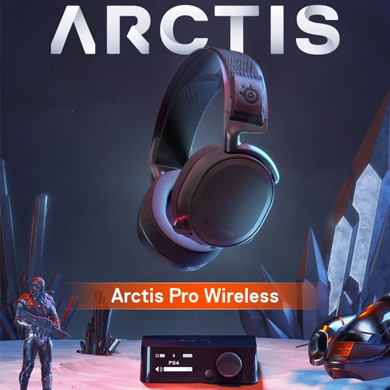 SteelSeries Arctis Pro Wireless Gaming Headset - Lossless High Fidelity Wireless + Bluetooth for PS4 and PC