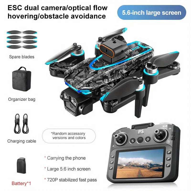 Aircraft Foreign Trade New D13 Drone with 5.6-inch Screen Control Brushless Quadcopter Obstacle Avoidance Remote-controlled