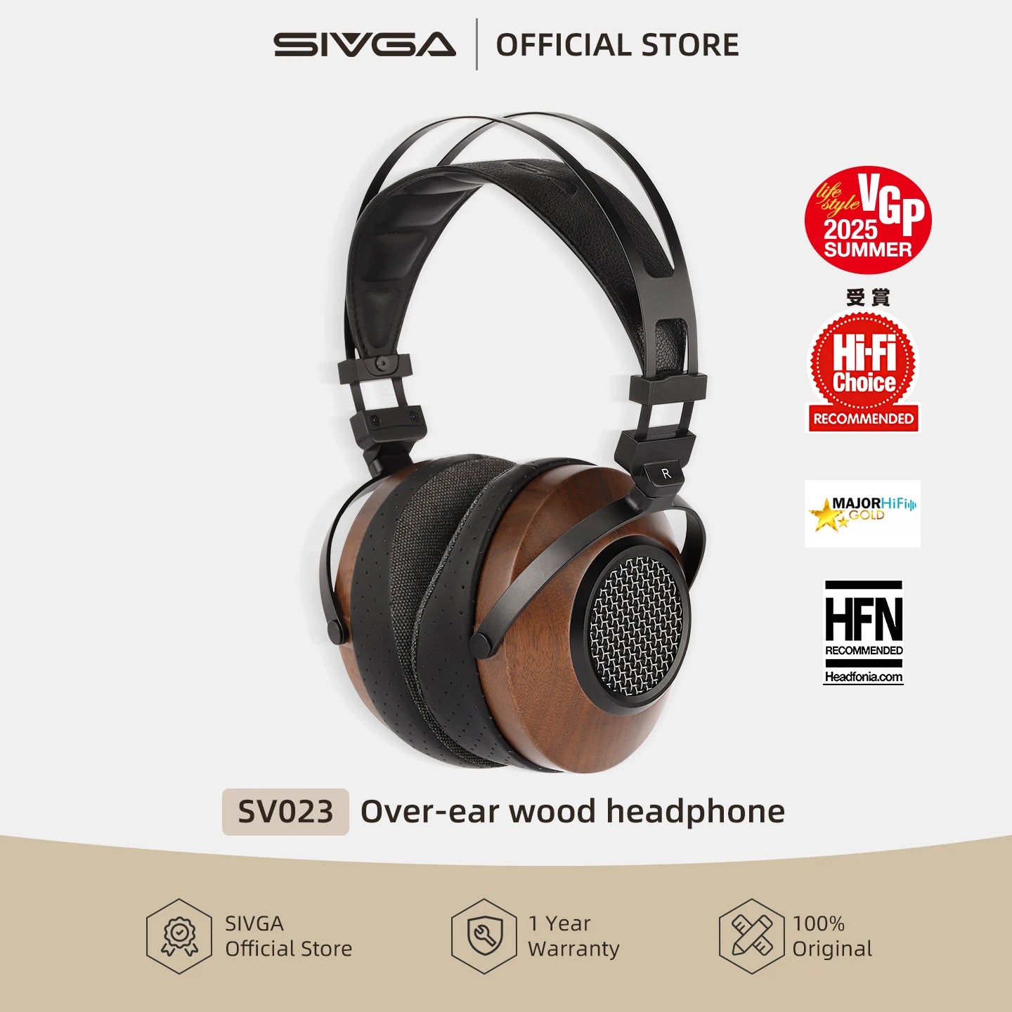 SIVGA SV023 Hi-fi Open-back Over-ear Walnut Wooden Headphone 50mm Dynamic Driver Comfortable Wired Monitor