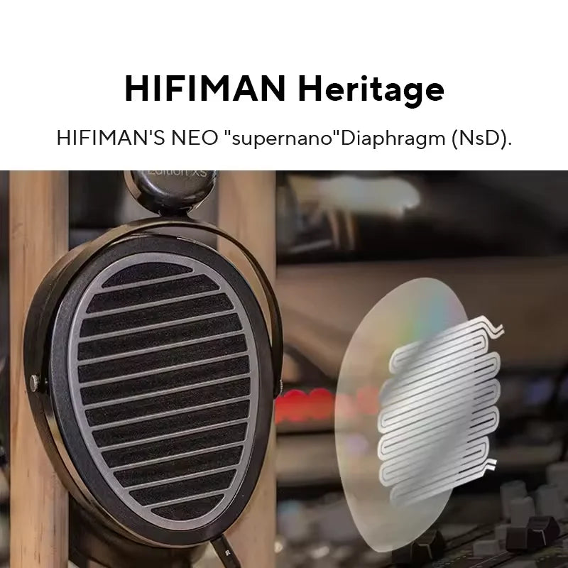 HIFIMAN Edition XS Headphones Stealth Magnets Full-Size Over-Ear Open-Back Planar Magnetic Hi-Fi Adjustable Headband
