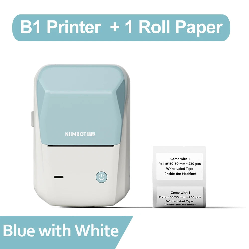 Niimbot B1 Thermal Label Printer Wireless Self-adhesive Pocket Bluetooth Inkless Label Maker for Business Price-Tag Sticker