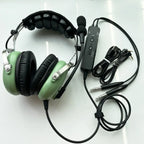 VOIONAIR ANR Aviation Headset Pilot Headset Green Color with Great ANR Active Noise Reduction Effect blue-tooth