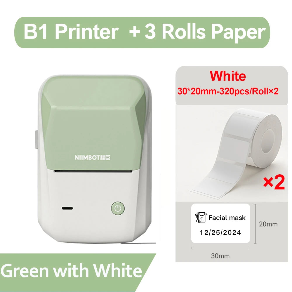 Niimbot B1 Thermal Label Printer Wireless Self-adhesive Pocket Bluetooth Inkless Label Maker for Business Price-Tag Sticker