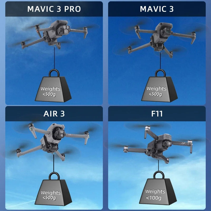 Airdrop System for DJI Avata 2/Mini 4 Pro/Air 3/Mini 3 Pro/Mavic 3 Pro/Mavic Pro Drone Thrower Fishing Life Rescue Send Gift