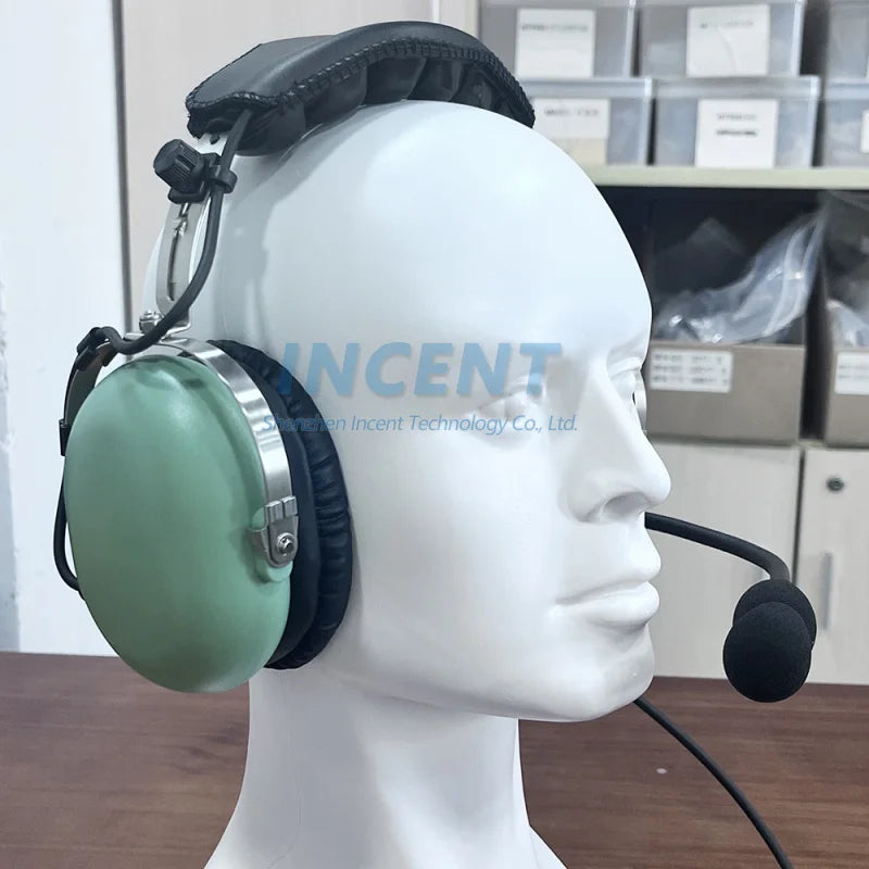 VOIONAIR ANR Aviation Headset Pilot Headset Green Color with Great ANR Active Noise Reduction Effect blue-tooth