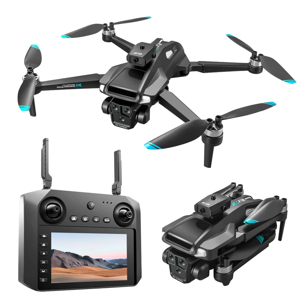 Drone 4K HD Brushless Motor Avoidance Drones with 4.5" Screen On Control Dual Cameras Quadcopter Gifts For Children and Adults