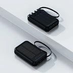 Solar Power Bank 20000mah Built-in Cable Solar Charger 2 USB Ports External Charger Power Bank with LED Light power bank New