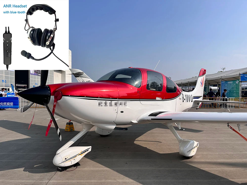 VOIONAIR ANR Aviation Headset Pilot Headset Green Color with Great ANR Active Noise Reduction Effect blue-tooth