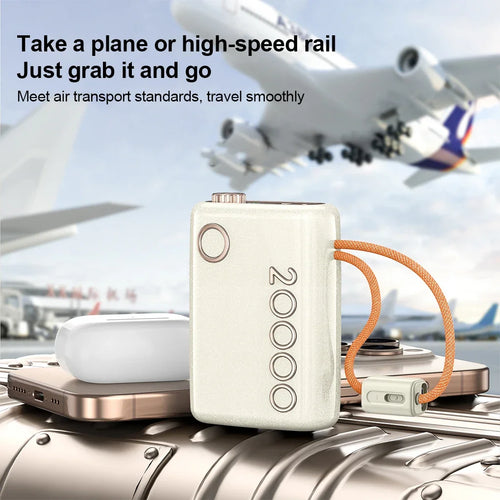 20000mAh Power Bank 66W Super Fast Charging Built in Cable Portable Hanging Small Mobile Powerbank CCC Certified China Standard