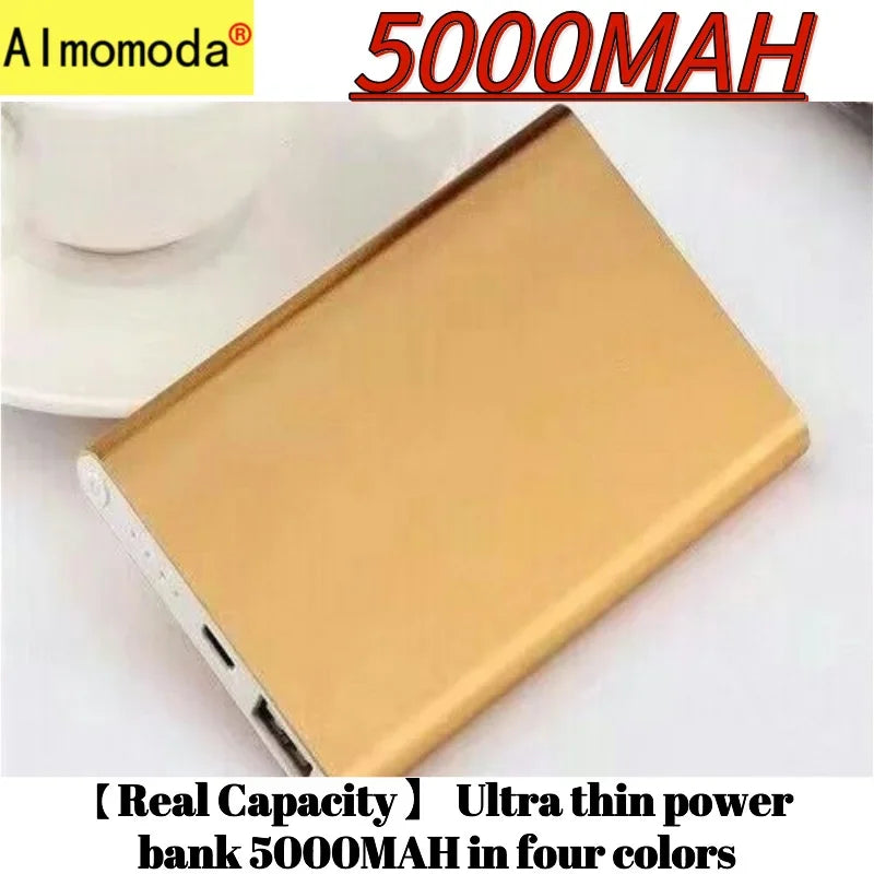 4 colors [real capacity] Ultra thin power bank 5000mAh universal charger for mobile phones, convenient to carry, popular mobile