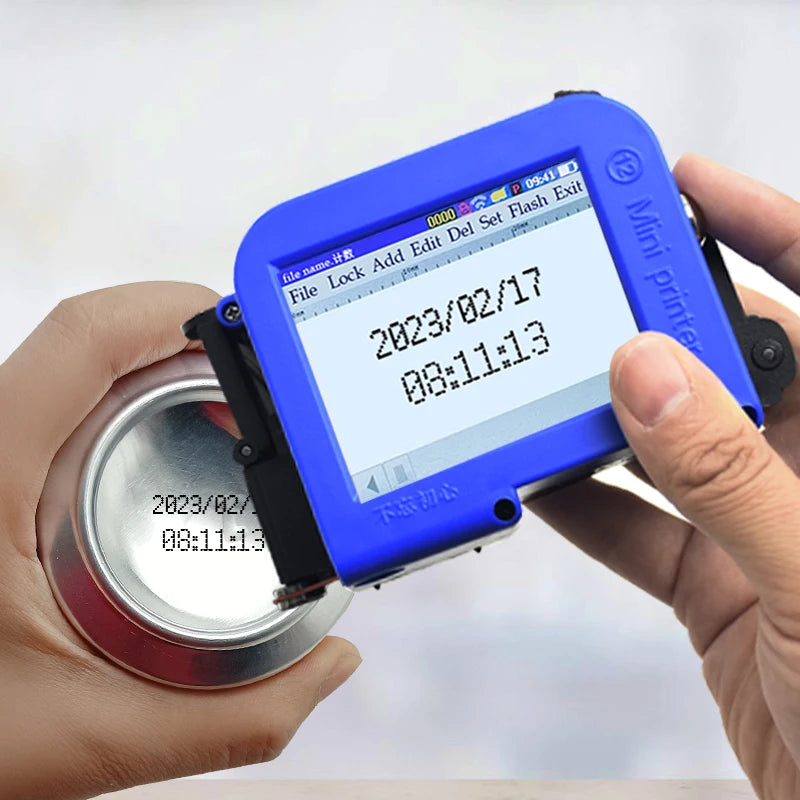 Mini Portable Label Printer Production Date Batch Number Shelf Life Inkjet Printing QR Code Pattern Coder Solvent Fast Drying