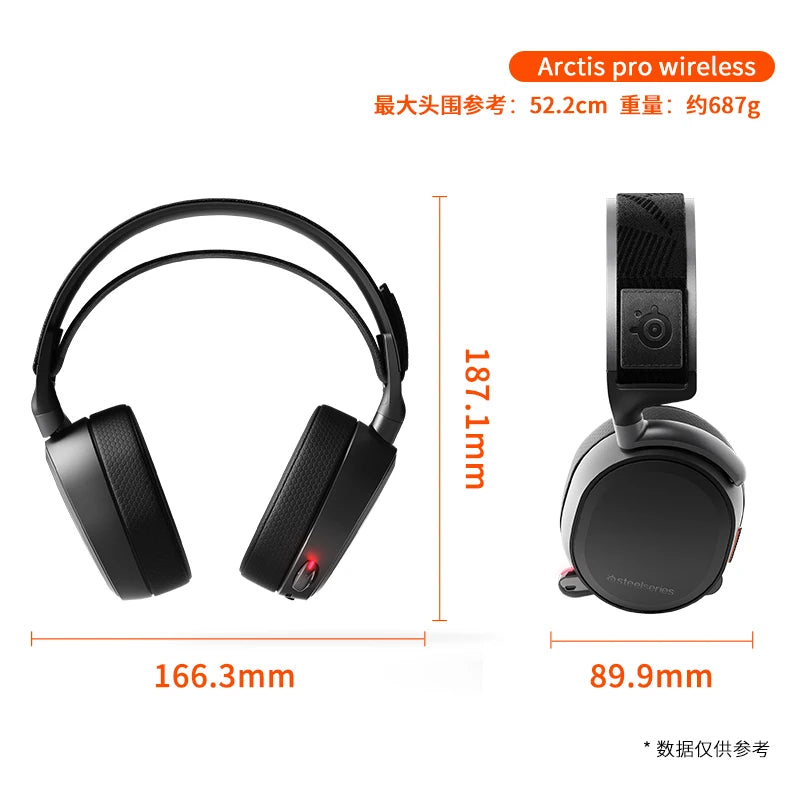 SteelSeries Arctis Pro Wireless Gaming Headset - Lossless High Fidelity Wireless + Bluetooth for PS4 and PC