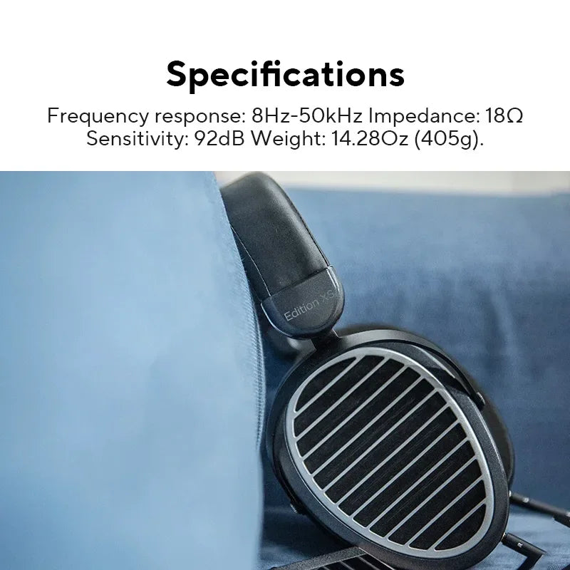 HIFIMAN Edition XS Headphones Stealth Magnets Full-Size Over-Ear Open-Back Planar Magnetic Hi-Fi Adjustable Headband
