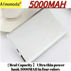 4 colors [real capacity] Ultra thin power bank 5000mAh universal charger for mobile phones, convenient to carry, popular mobile