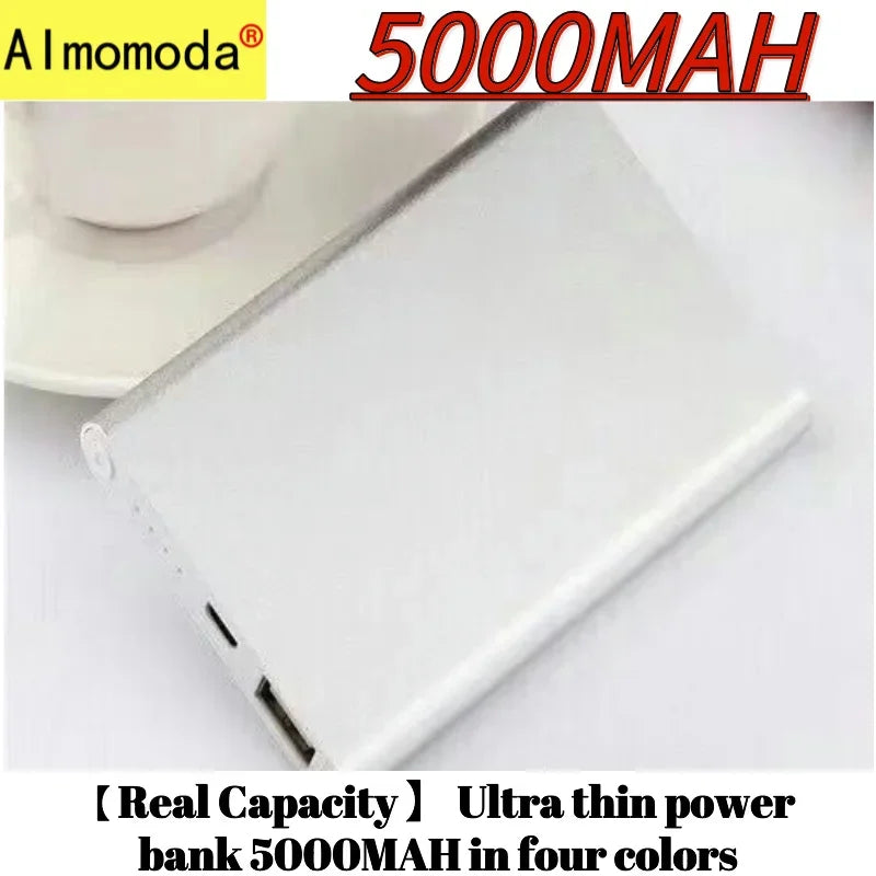 4 colors [real capacity] Ultra thin power bank 5000mAh universal charger for mobile phones, convenient to carry, popular mobile