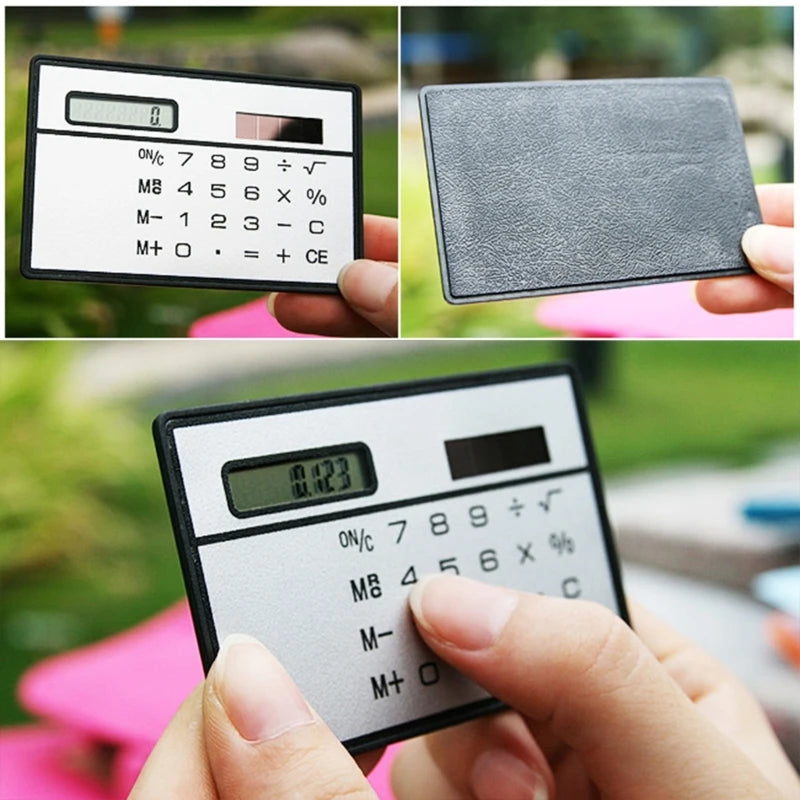 Solar Power Calculator 8 Digit Display Basic Standard Calculators Mini Ultra Thin Calculator for Business Office School