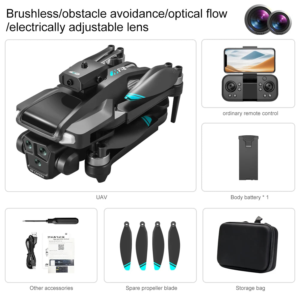 Drone 4K HD Brushless Motor Avoidance Drones with 4.5" Screen On Control Dual Cameras Quadcopter Gifts For Children and Adults
