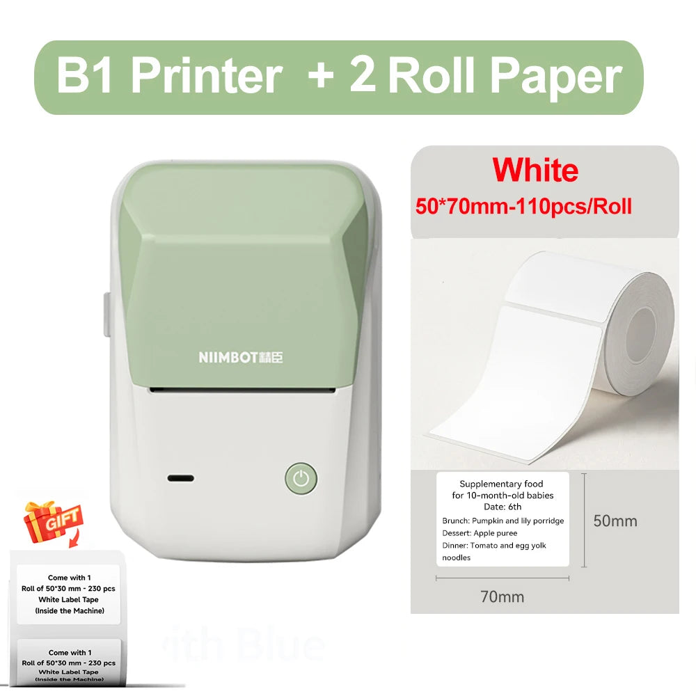 Niimbot B1 Thermal Label Printer Wireless Self-adhesive Pocket Bluetooth Inkless Label Maker for Business Price-Tag Sticker