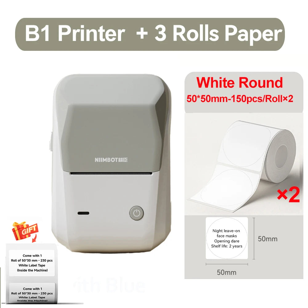 Niimbot B1 Thermal Label Printer Wireless Self-adhesive Pocket Bluetooth Inkless Label Maker for Business Price-Tag Sticker