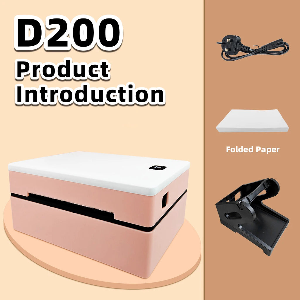 Marklife D200 Thermal Label Printer 100*100 /150 Bluetooth/USB Shipping Express Barcode Printer For Mac OS/Windows/Android
