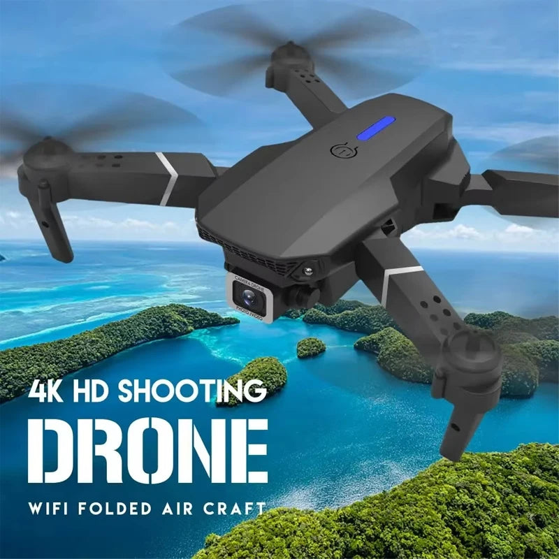 E88 Drone Toy, Dual Camera, One Key Takeoff Remote Control Men'S Gift Indoor and Outdoor, Halloween/Christmas/New Year Gift