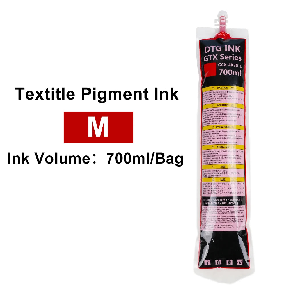 Winnerjet GTX ink bag 700ml High quality DTG Textile ink For Brother GTX-422 GTX-423 GTX-425 GTX-600 GTX PRO GTX Brother printer