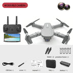 E88 Drone Toy, Dual Camera, One Key Takeoff Remote Control Men'S Gift Indoor and Outdoor, Halloween/Christmas/New Year Gift