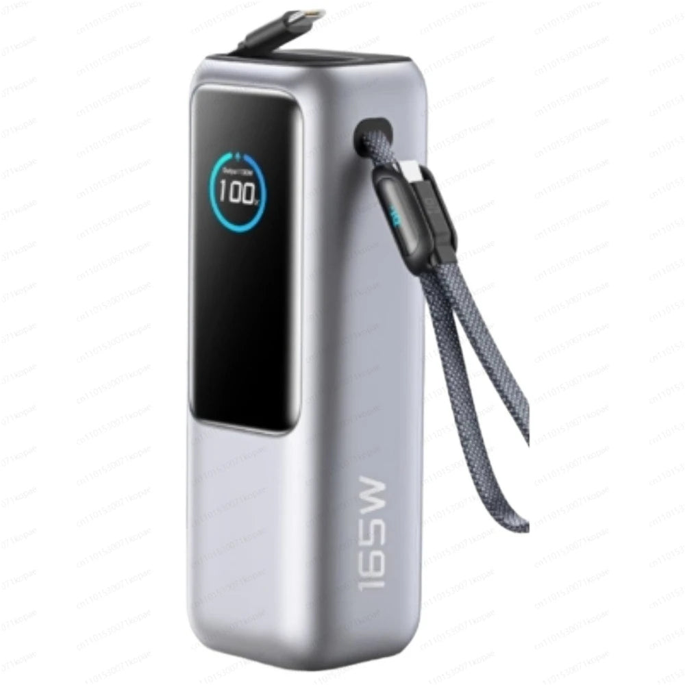 Travel Power Bank 25,000 MAh with Its Own Cable 165W Mobile Power Supply, Small and Convenient