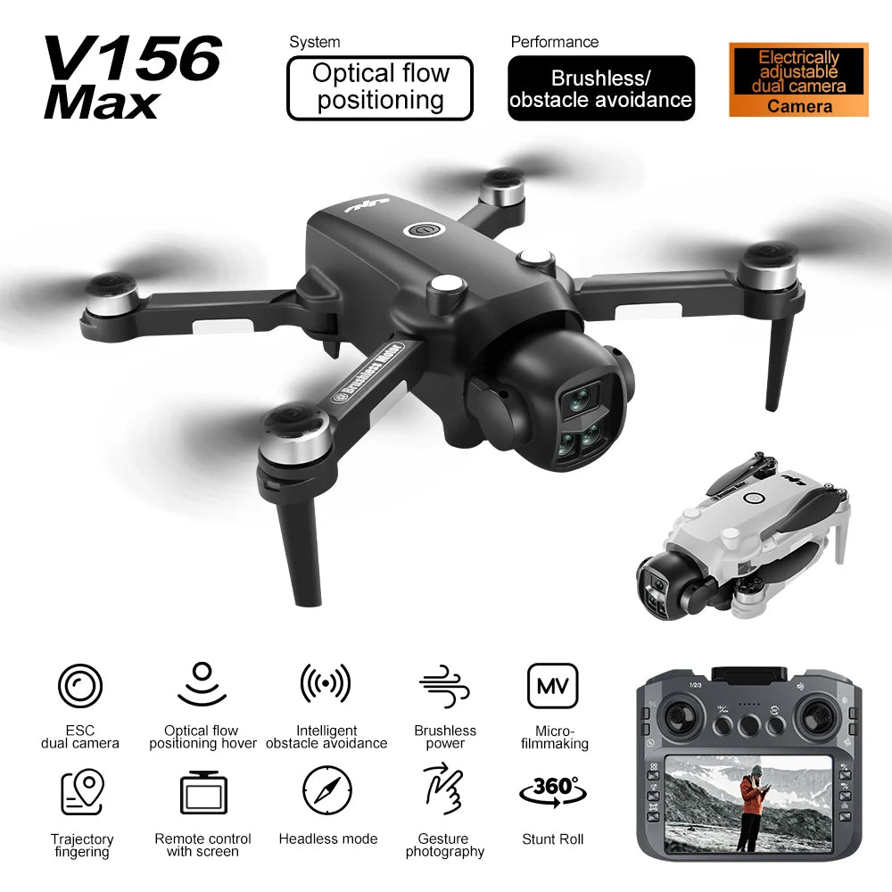 Drone 4K Profissional HD Dual-Camera Obstacle Avoidance 5G Wifi With Screen Remote Control Quadcopter Optical Flow Drone