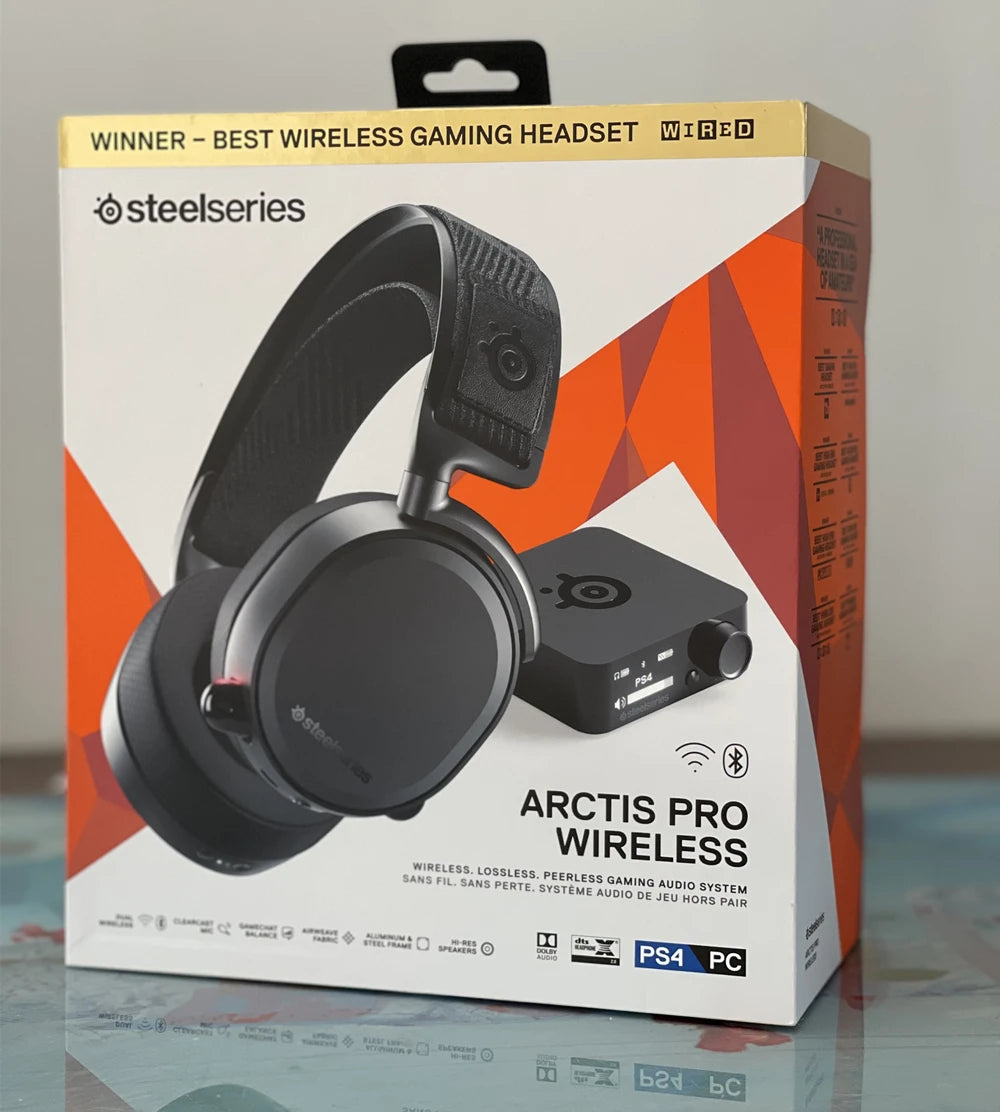 SteelSeries Arctis Pro Wireless Gaming Headset - Lossless High Fidelity Wireless + Bluetooth for PS4 and PC